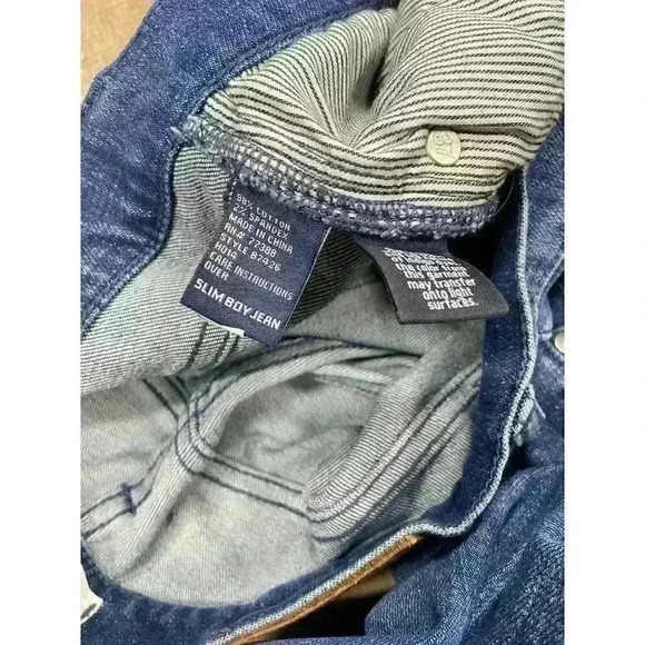 Madewell Jeans Size 25 Slim Boy Jean Patchwork Distressed Denim Mid Rise Stretch - Picture 5 of 10